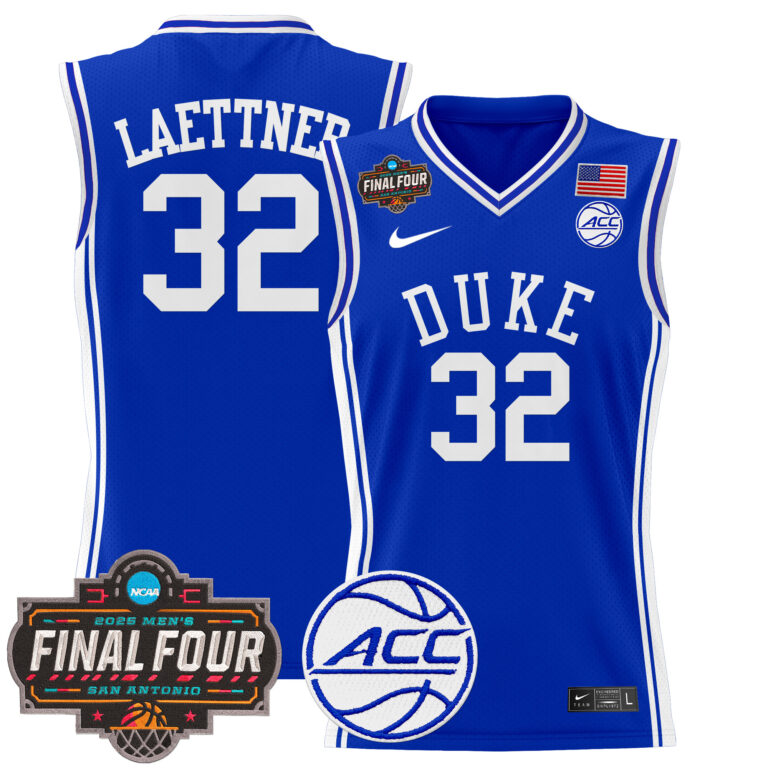 Men Duke Blue Devils #32 Laettner blue 2025 Final Four Patch NCAA Jersey->ncaa teams->NCAA Jersey